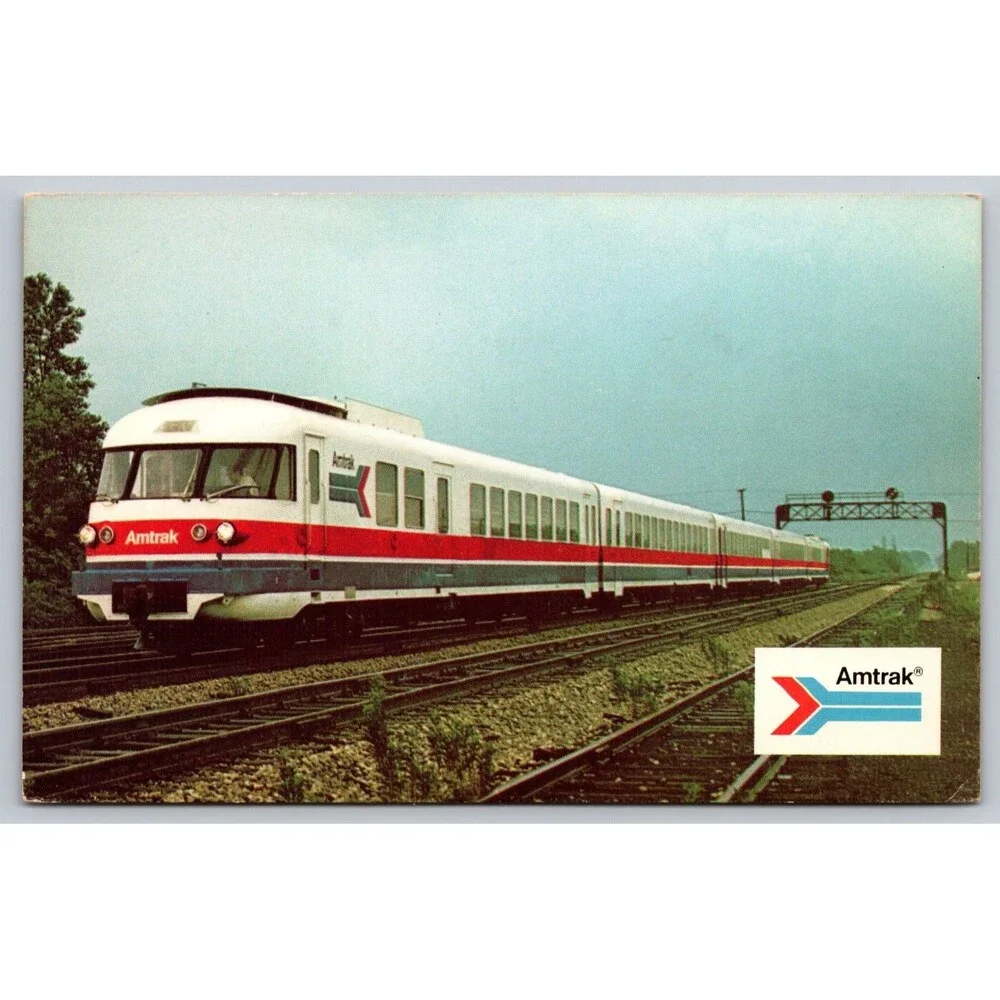 Vintage Amtrak French RTG Turbine Train Postcard Turboliner Gas Turbine 1970s